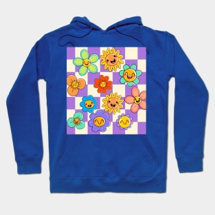 Purple Plaid Hippie Florals Hoodie